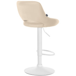 Conjunto de 2 banquetas de bar Milet, em couro sintético, cor creme.