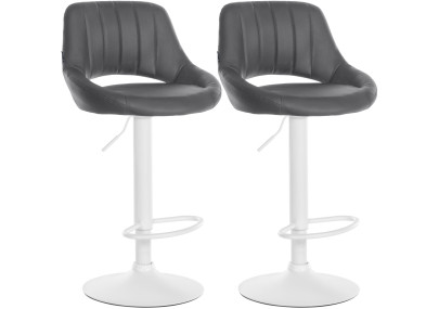 Juego de 2 taburetes de bar Milet, polipiel, gris