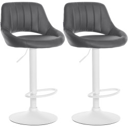 Set di 2 sgabelli da bar Milet, similpelle, grigio
