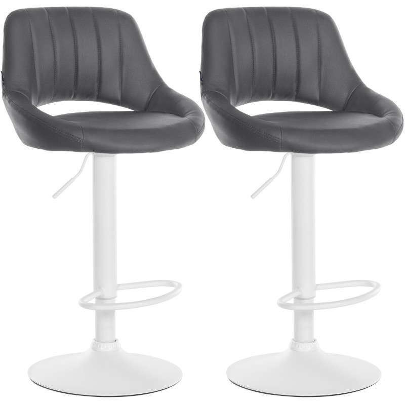 Set di 2 sgabelli da bar Milet, similpelle, grigio