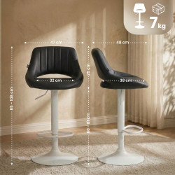 Set di 2 sgabelli da bar Milet, similpelle, nero