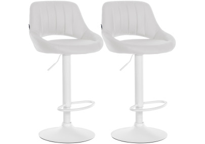 Conjunto de 2 banquetas de bar Milet em couro sintético branco