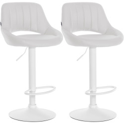 Set di 2 sgabelli da bar Milet in similpelle W bianco