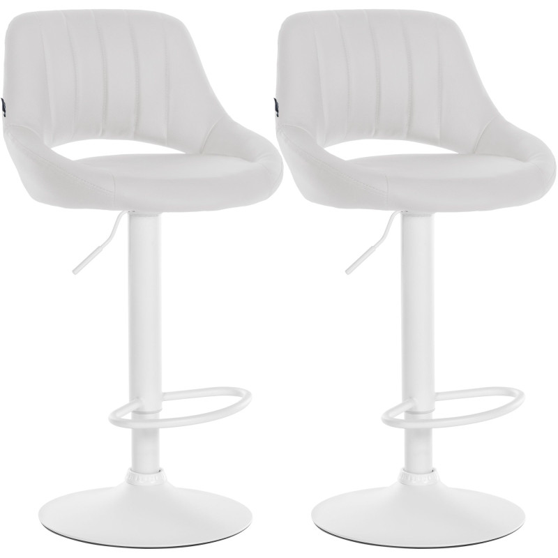 Set di 2 sgabelli da bar Milet in similpelle W bianco