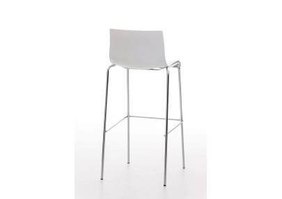 Tabouret de bar chromé Hoover avec cadre blanc à 4 pieds
