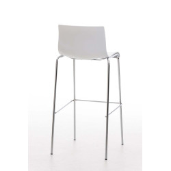 Sgabello design Hoover in polipropilene bianco,cromo