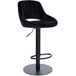 Tabouret de bar HD Milet B en velours noir
