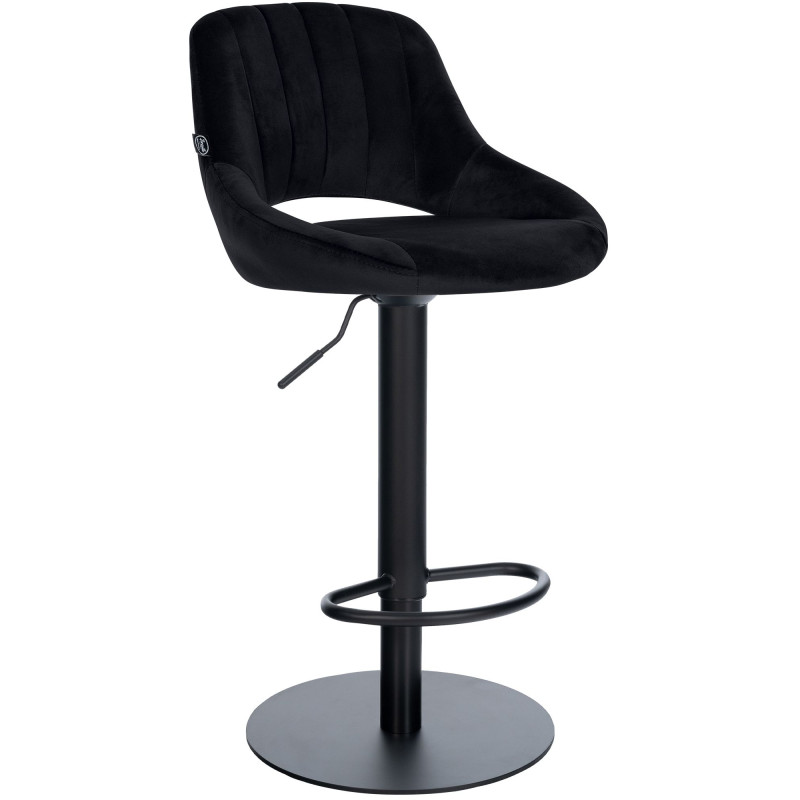 Tabouret de bar HD Milet B en velours noir