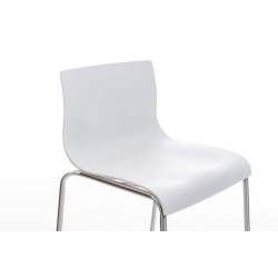 Sgabello design Hoover in polipropilene bianco,cromo