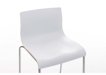 Tabouret de bar chromé Hoover avec cadre blanc à 4 pieds