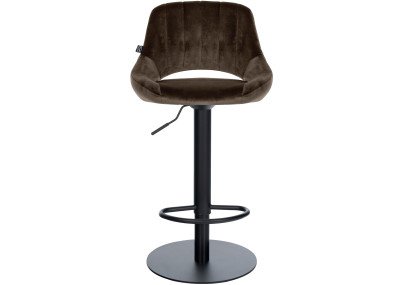 Ensemble de 2 tabourets de bar HD Milet B en velours brun