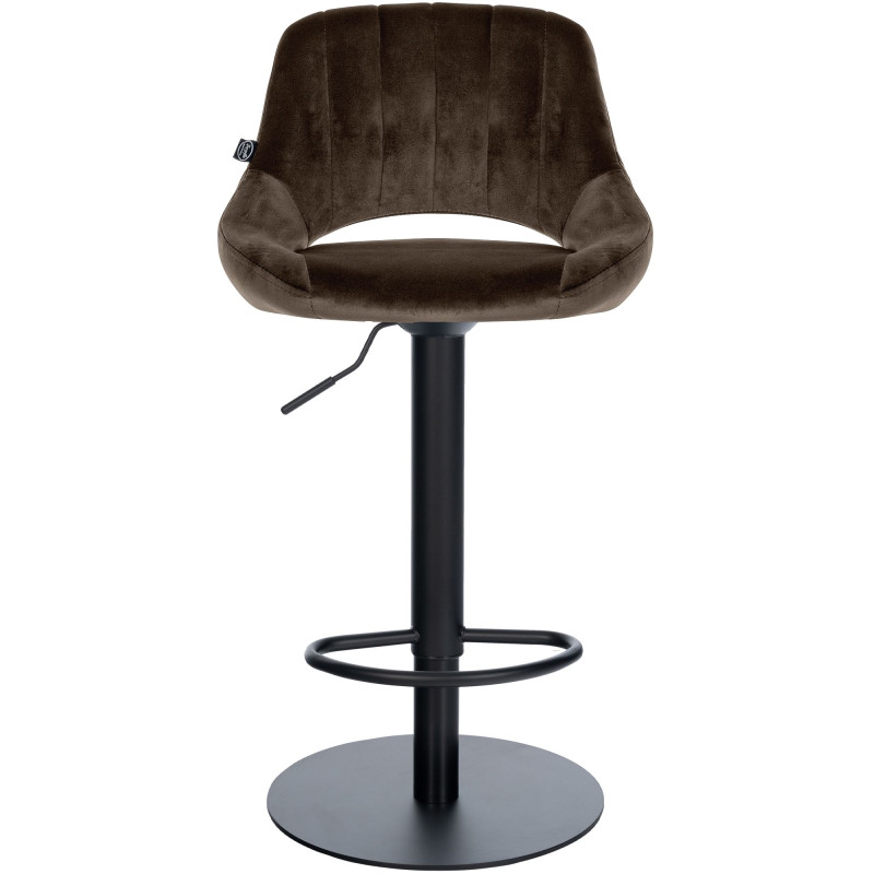 Ensemble de 2 tabourets de bar HD Milet B en velours brun