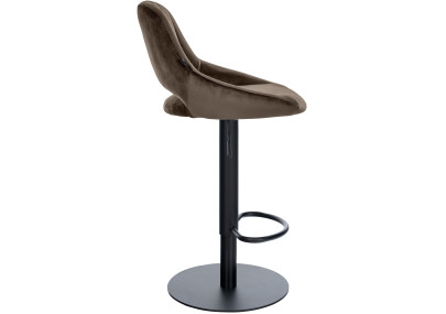 Ensemble de 2 tabourets de bar HD Milet B en velours brun