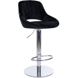 Tabouret de bar HD Milet C en velours noir