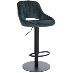Tabouret de bar HD Milet B en velours gris foncé
