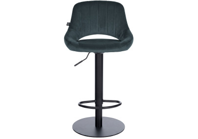 Tabouret de bar HD Milet B en velours gris foncé