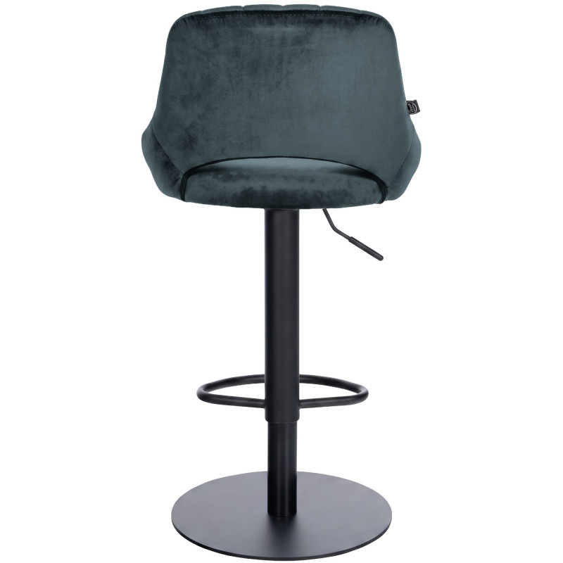 Tabouret de bar HD Milet B en velours gris foncé