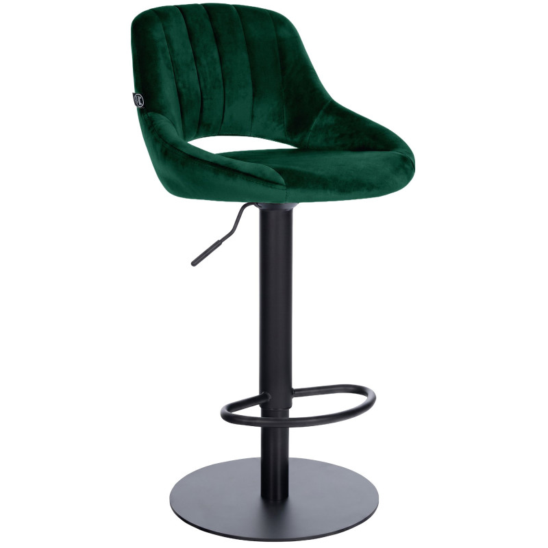 Tabouret de bar HD Milet B en velours vert
