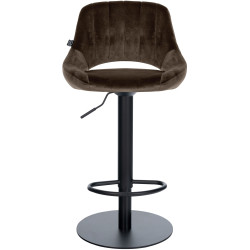 Tabouret de bar HD Milet B en velours brun