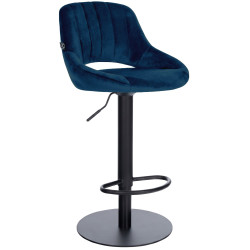Tabouret de bar HD Milet B en velours bleu