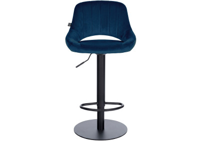 Tabouret de bar HD Milet B en velours bleu