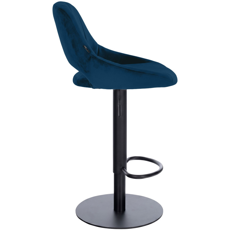 Tabouret de bar HD Milet B en velours bleu