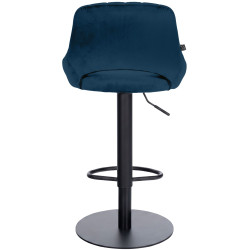 Tabouret de bar HD Milet B en velours bleu