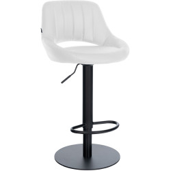 Tabouret de bar HD Milet B en similicuir blanc