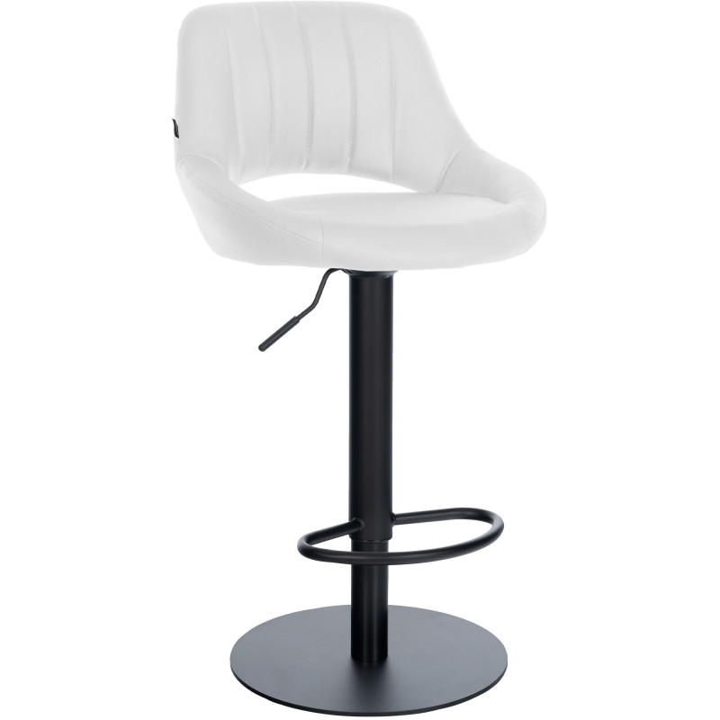 Tabouret de bar HD Milet B en similicuir blanc
