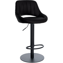 Tabouret de bar HD Milet B en similicuir noir