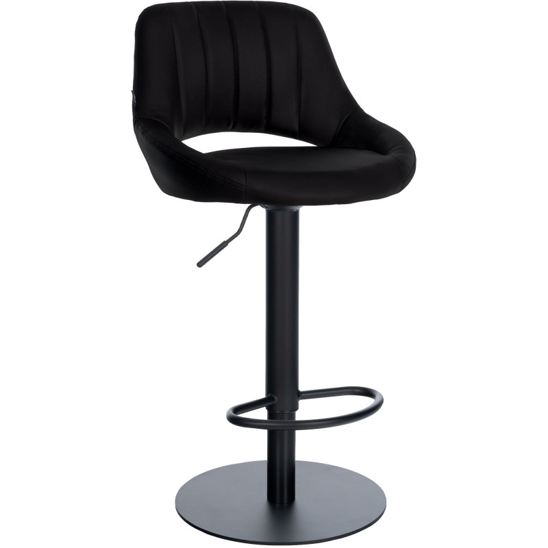 Tabouret de bar HD Milet B en similicuir noir
