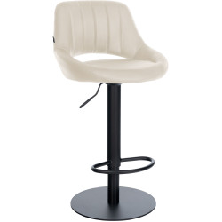 Tabouret de bar HD Milet B en similicuir crème