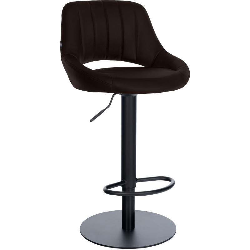 Tabouret de bar HD Milet B en similicuir brun