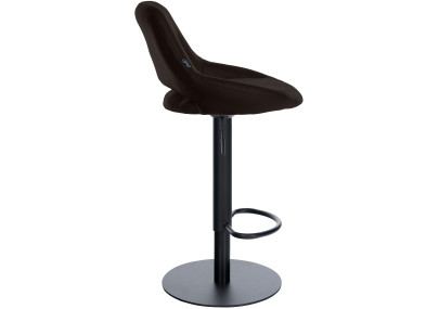 Tabouret de bar HD Milet B en similicuir brun