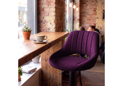 Tabouret de bar HD Milet B en tissu violet