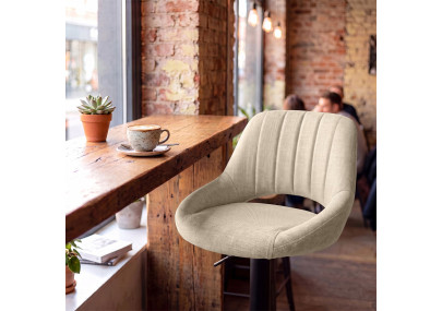 Tabouret de bar HD Milet B en tissu crème