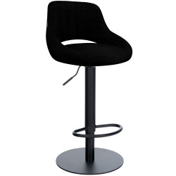 Tabouret de bar HD Milet B en tissu noir