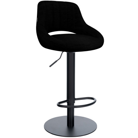 Tabouret de bar HD Milet B en tissu noir
