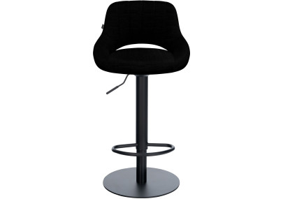 Tabouret de bar HD Milet B en tissu noir