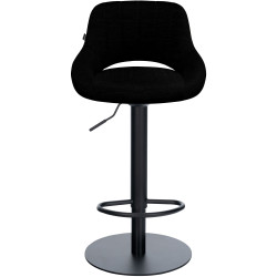 Tabouret de bar HD Milet B en tissu noir