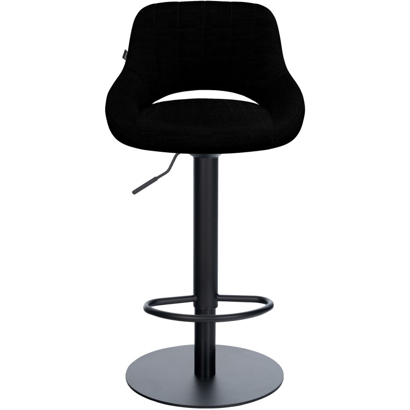Tabouret de bar HD Milet B en tissu noir