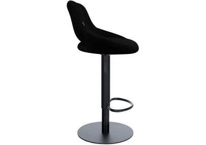 Tabouret de bar HD Milet B en tissu noir