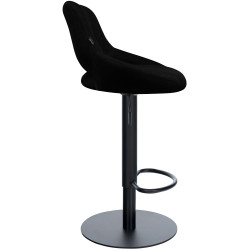 Tabouret de bar HD Milet B en tissu noir