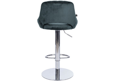 Tabouret de bar HD Milet C en velours gris foncé