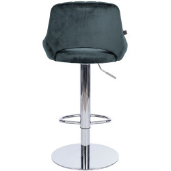 Tabouret de bar HD Milet C en velours gris foncé