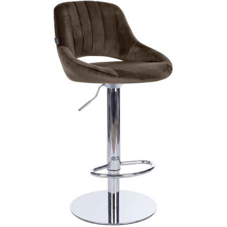 Tabouret de bar HD Milet C en velours brun