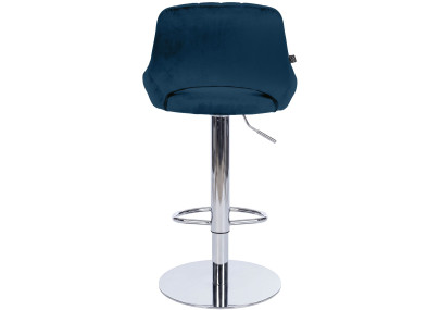 Tabouret de bar HD Milet C en velours bleu