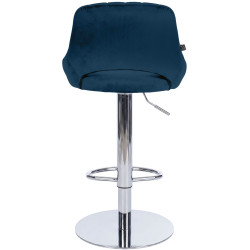 Tabouret de bar HD Milet C en velours bleu