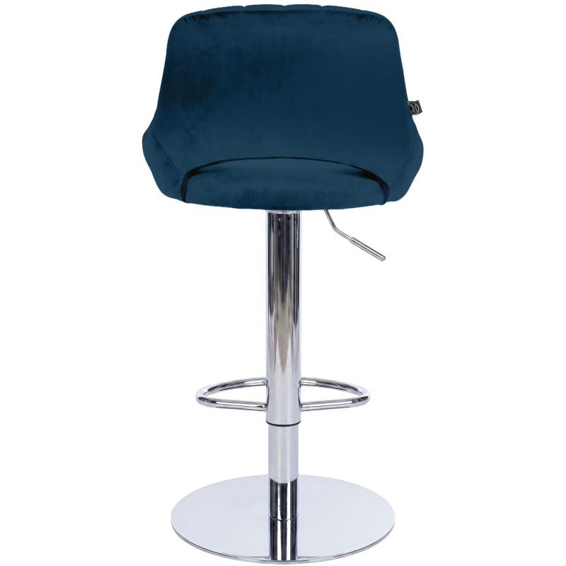 Tabouret de bar HD Milet C en velours bleu