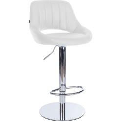 Tabouret de bar HD Milet C en similicuir blanc